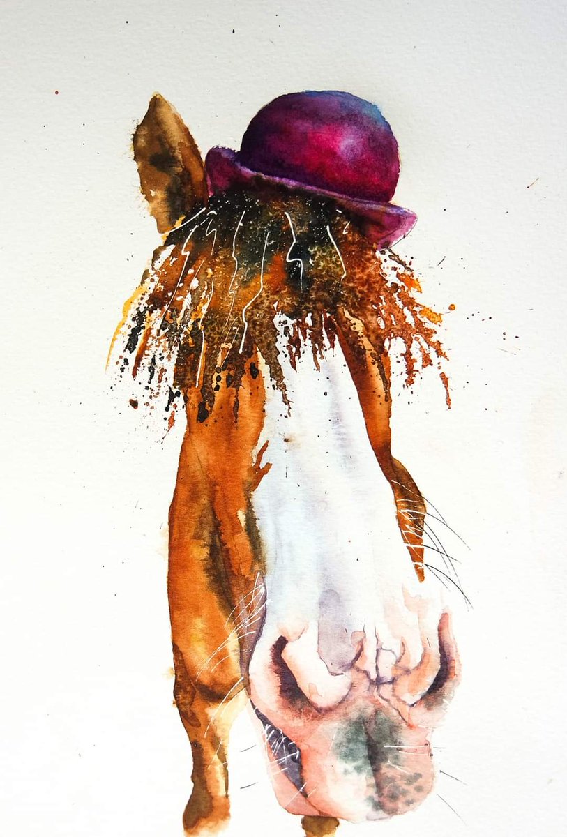 Why the long face ? 

One of my new colourful characters, now available as a card as part of my newest card set.

Happy Saturday x

#watercolour #Watercolourpainting #fun #colourful #horse #character #painting #cards #artcards #sendacard #paint #Devon #bowlerhat #artist #buyart