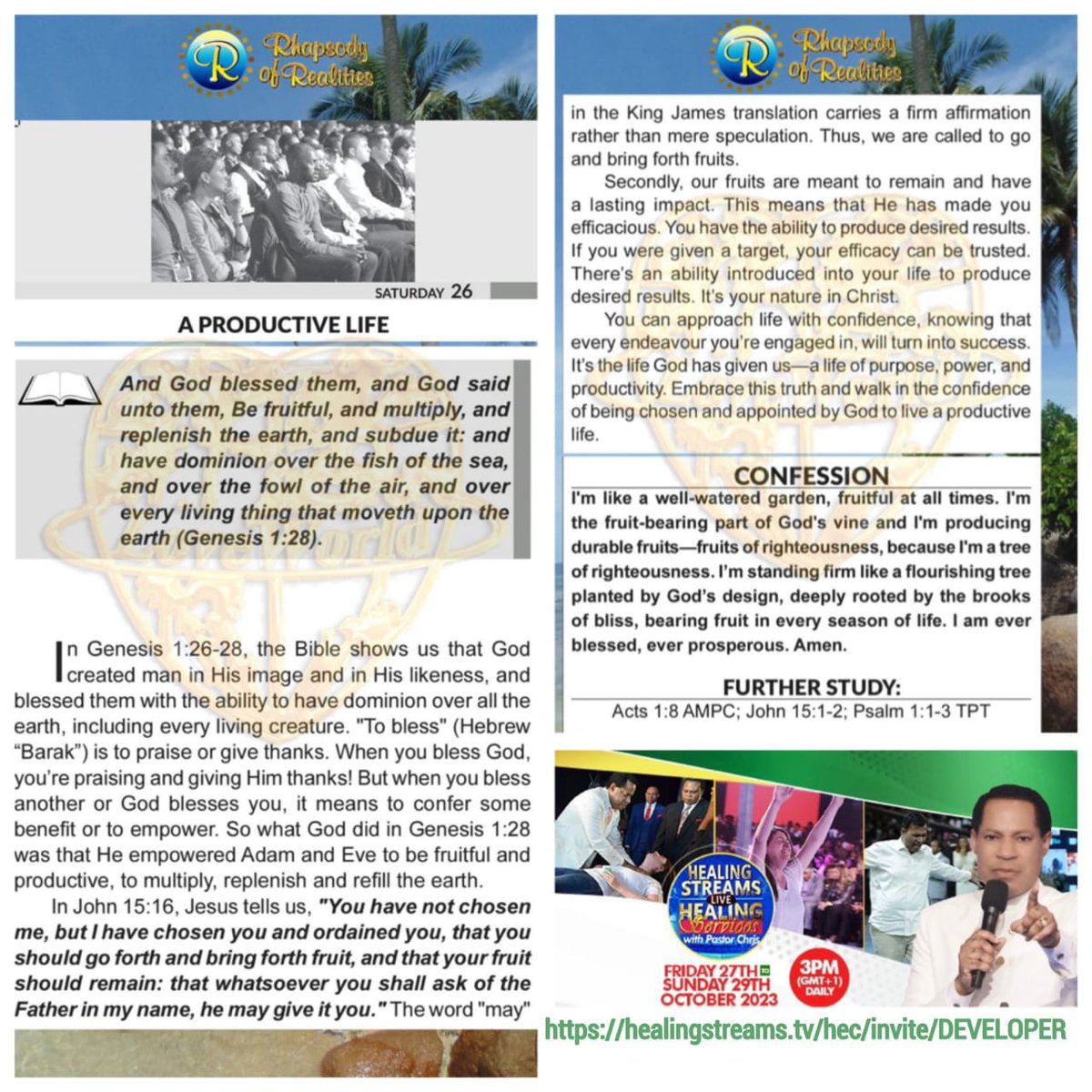 Torkwas76922408's tweet image. It’s the life God has given us—a life of purpose, power, and productivity. Embrace this truth and walk in the confidence of being chosen and appointed by God to live a productive life.
#RORAugust26