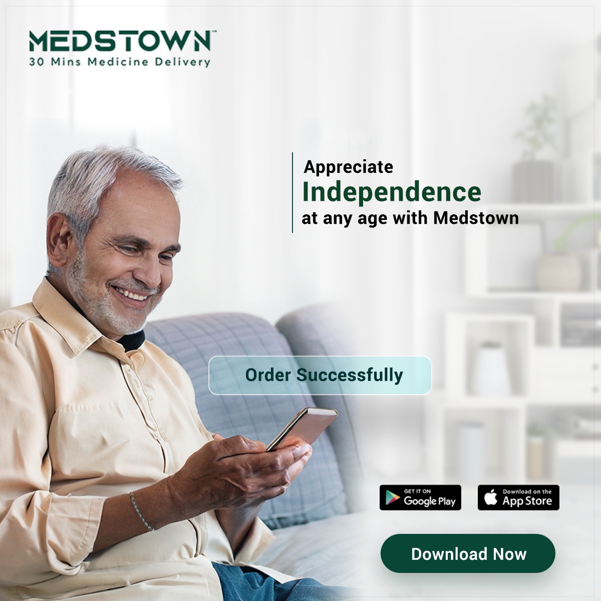 Appreciate independence at any age with Medstown

#appreciate #independence #onlinepharmacy #medstownforseniors #doorstepdelivery #medstown #Deliveringhealth