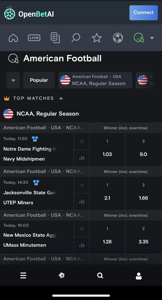 OpenBetAi's tweet photo. A full slate of #NCAAFootball coming your way. Who you got this week?
Dial in those picks now!!
https://t.co/HPwrutQLi4
#OPENBET #collegegameday #collegegameday #GamblingTwitter https://t.co/w7NQQpyWy5