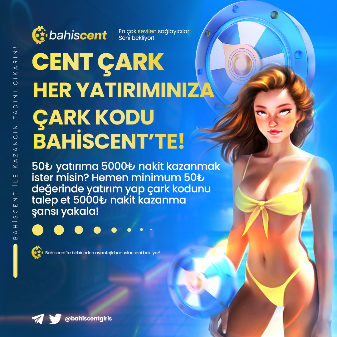 😱😱50₺ ile 5000₺ kazanmak mı??? Evet evet yanlış duymadınız 5000₺ kazanma fırsatı. Hemen yatırım yap çark kodunu talep et 5000₺ kazanma fırsatı yakala.🤑🤑

Güncel Giriş💻📲 t2m.io/cent 

#bahis #denemebonusu #casino #freespin #bonus #slot #freebet #bahiscent