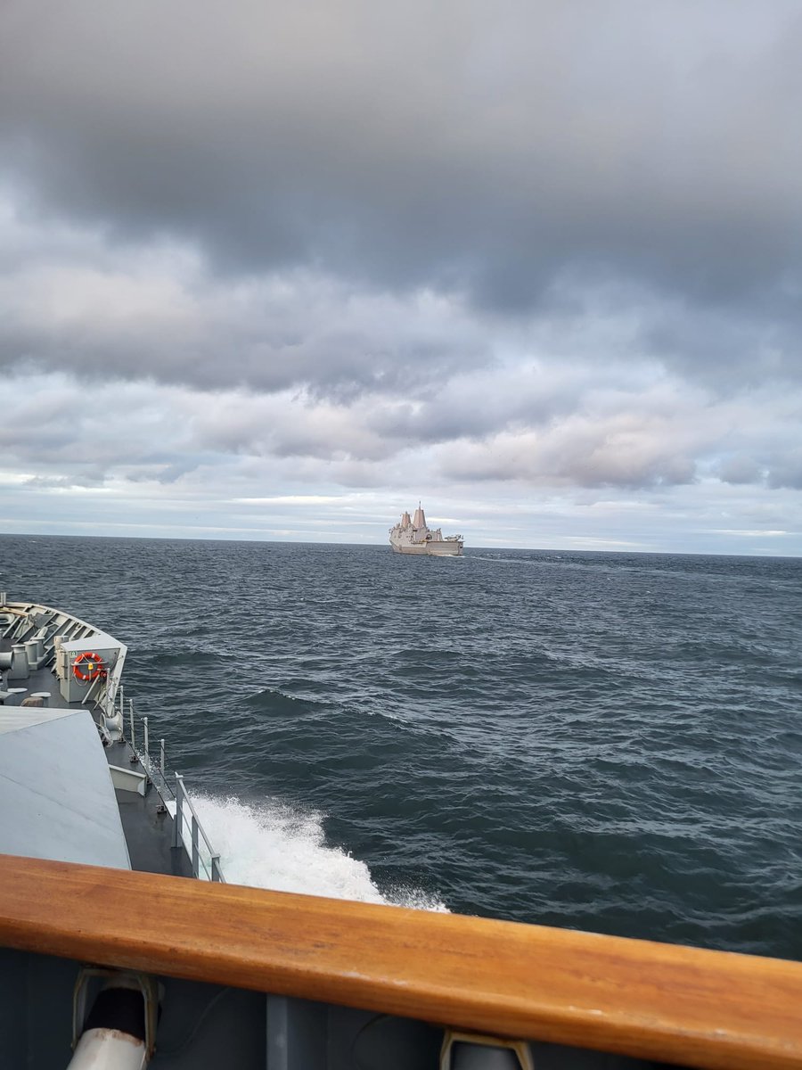 <a href="/LESamBeck61/">L.É. Samuel Beckett</a> conducting a PASSEX (Passage Exercise) with <a href="/USNavyEurope/">U.S. Naval Forces Europe-Africa/U.S. 6th Fleet</a> USS Mesa Verde yesterday.

<a href="/LESamBeck61/">L.É. Samuel Beckett</a> will be open to the public at Sir John Rogerson's Quay, Dublin this weekend.

Timings:
Sat (26 AUG) 1400 - 1700
Sun (27 AUG) 1400 - 1700

#Navy #JoinOurTeam #BeMore