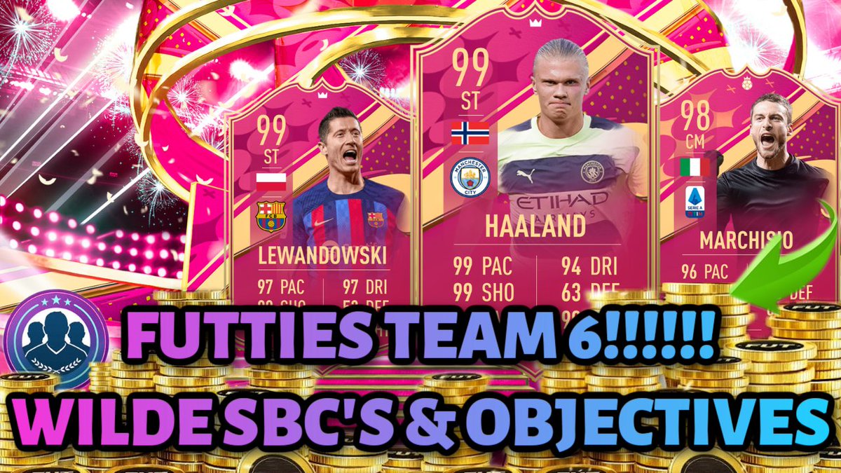 🚨youtu.be/w67nkG_gvdM🚨 FIFA 23: FUTTIES TEAM 6 IS HERE!!!!!✅🔥😍WILD SBC'S & OBJECTIVES AT START!😲 | FIFA 23 ULTIMATE TEAM

#FUTTIES #Preseason #FIFA23 #FUT23 #fifa23leaks #coverstars #Icon #ultimateteam #Haaland #Lewandowski #Marchisio