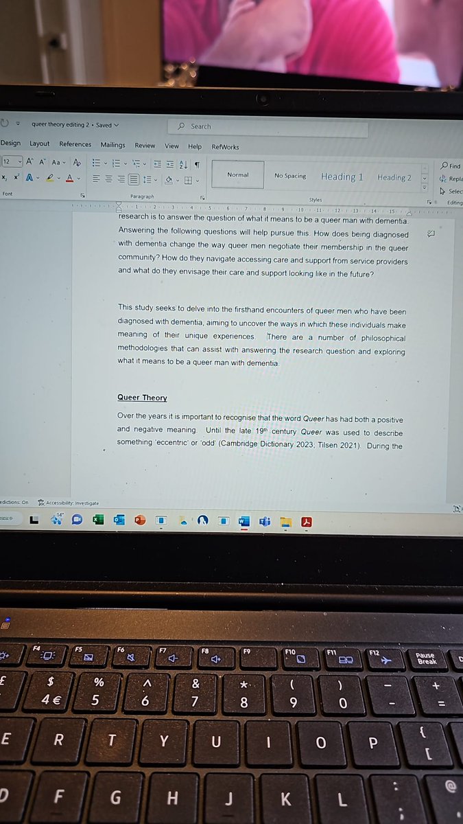 9th_Dr's tweet image. Up early on a peaceful Saturday Morning and been getting some more writing done.

I'm trying to justify why the use of a phenomenological methodology is best suited to assist in answering my research question.

#WeekendWorking #PhDLife #LGBTQ+ #QueerMen #Dementia #Phenomenology