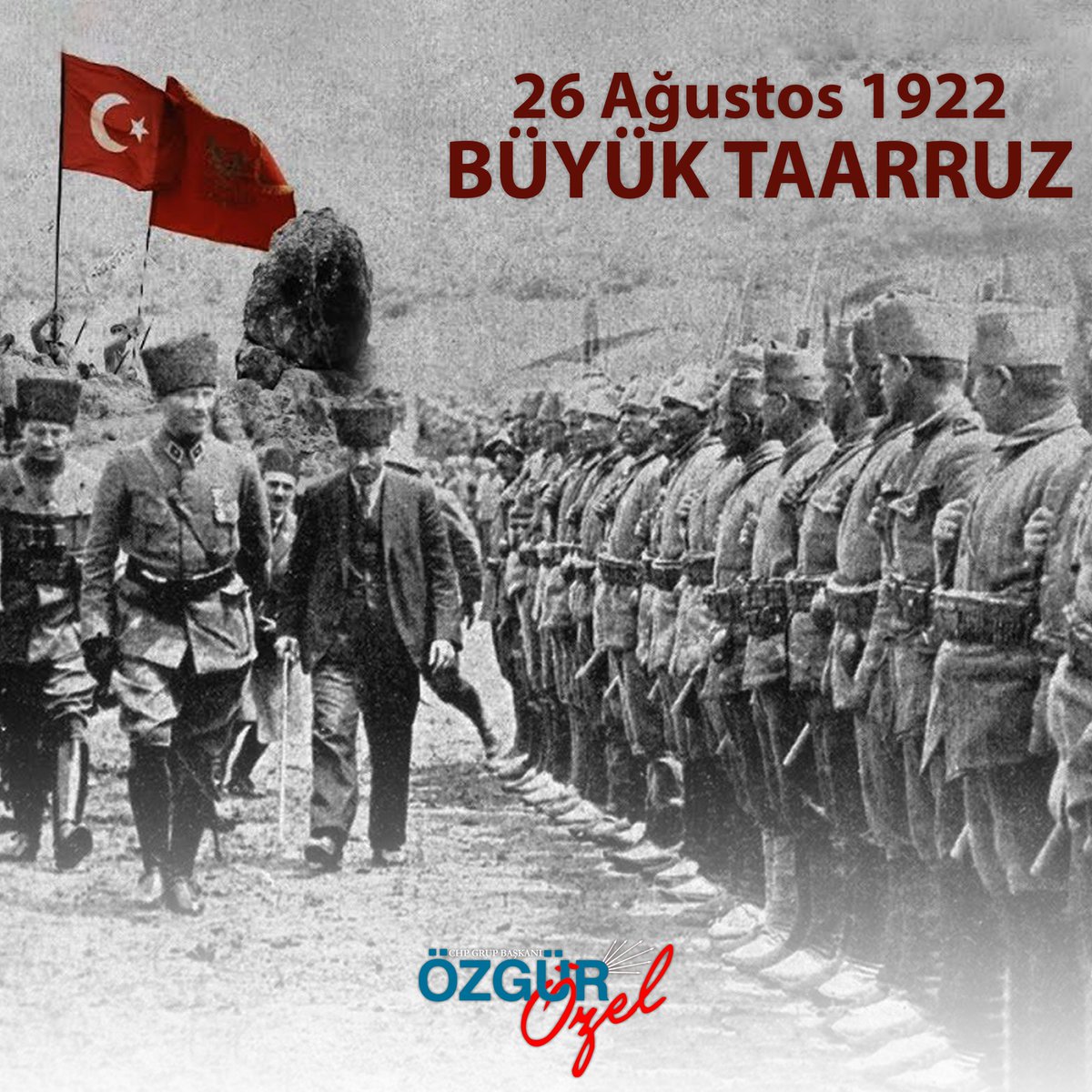 #26Ağustos1922'de başlayan #BüyükTaarruz'la tüm dünyaya antiemperyalist bir başkaldırının zaferle sonuçlanacağını adım adım gösterdik. Başta Mustafa Kemal Atatürk olmak üzere bağımsızlık mücadelemizin tüm kahramanlarını saygıyla ve minnetle anıyorum.