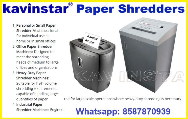 Kavinstarindia1's tweet image. Buy paper shredding or crusher machines online affordable price
Purchase paper shredding or crusher machines online at the best price, starting at just ₹6,990 from Kavinstar. 
#PaperShredderMachine #PaperDestoryMachine #PersonaluseShredderMachine
kavinstar.in/product-catego…
