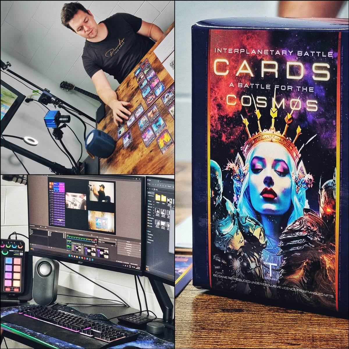 TangledVentures's tweet photo. #INTERPLANETARYBATTLECARDS 🪐⚔️🛡
PHYSICAL EDITION | Prototype V.03
@TangledVentures with #DMoore (Founder of Next Tier Gaming & Esports). #Feedback & #testing OBS Layouts for upcoming 👨💻🎥 LIVE STREAMS 📡
#IBCG Physical 🎴 Est. LAUNCH - NOV 2023
Follow us to stay updated ℹ️ https://t.co/5QTl9Nsb5g