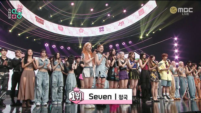 btschartmaster's tweet photo. Congratulation to "Seven (ft. Latto)" by #JUNGKOOK for winning its 2nd win on Music Core! 🏆 
 
#Seven10thWin https://t.co/KEttpnJhTM