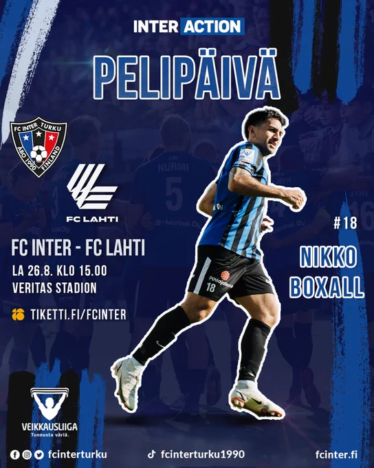 alfurbol's tweet photo. ⚽️Hoy en #Turku partido de la liga de #Finlandia 🇫🇮#Veikkausliiga #INTLAH
🔵⚫️#FCInterTurku
Vs
⚫️⚪️#FCLahti
💪Suerte al @FCInterTurku en su partido, con el español @RamiroMC_ 🇪🇸 de entrenador asistente, al jugador @arcierorodrigo 🇦🇷 y a todo el equipo
💪¡Vamos Campeones!🔵⚫️ https://t.co/uD5TTMIoP3
