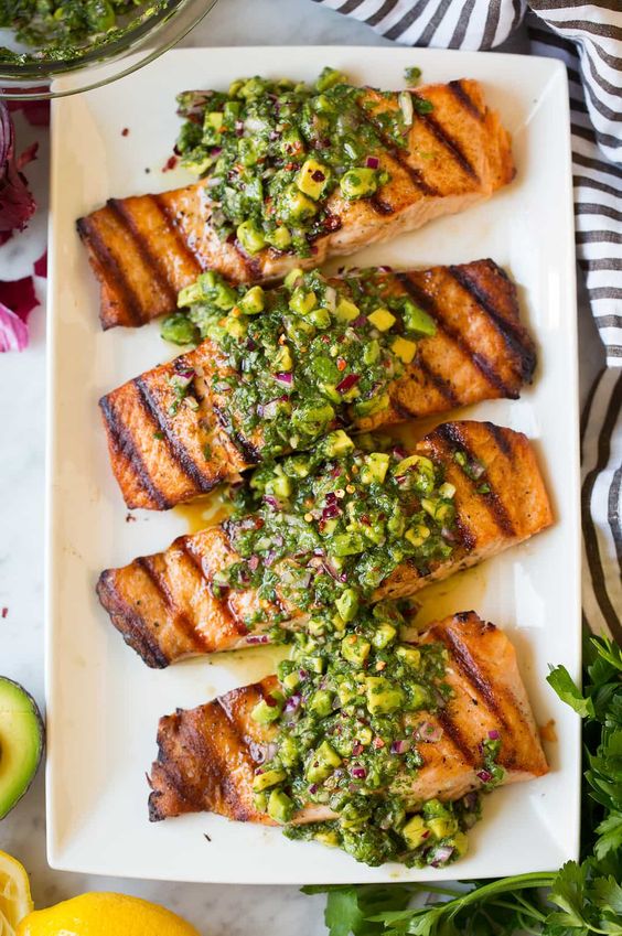 anna_weightloss's tweet photo. Grilled Salmon with Avocado Chimichurri - Cooking Classy #keto #ketodiet #ketorecipes https://t.co/MSqQKYhPjA