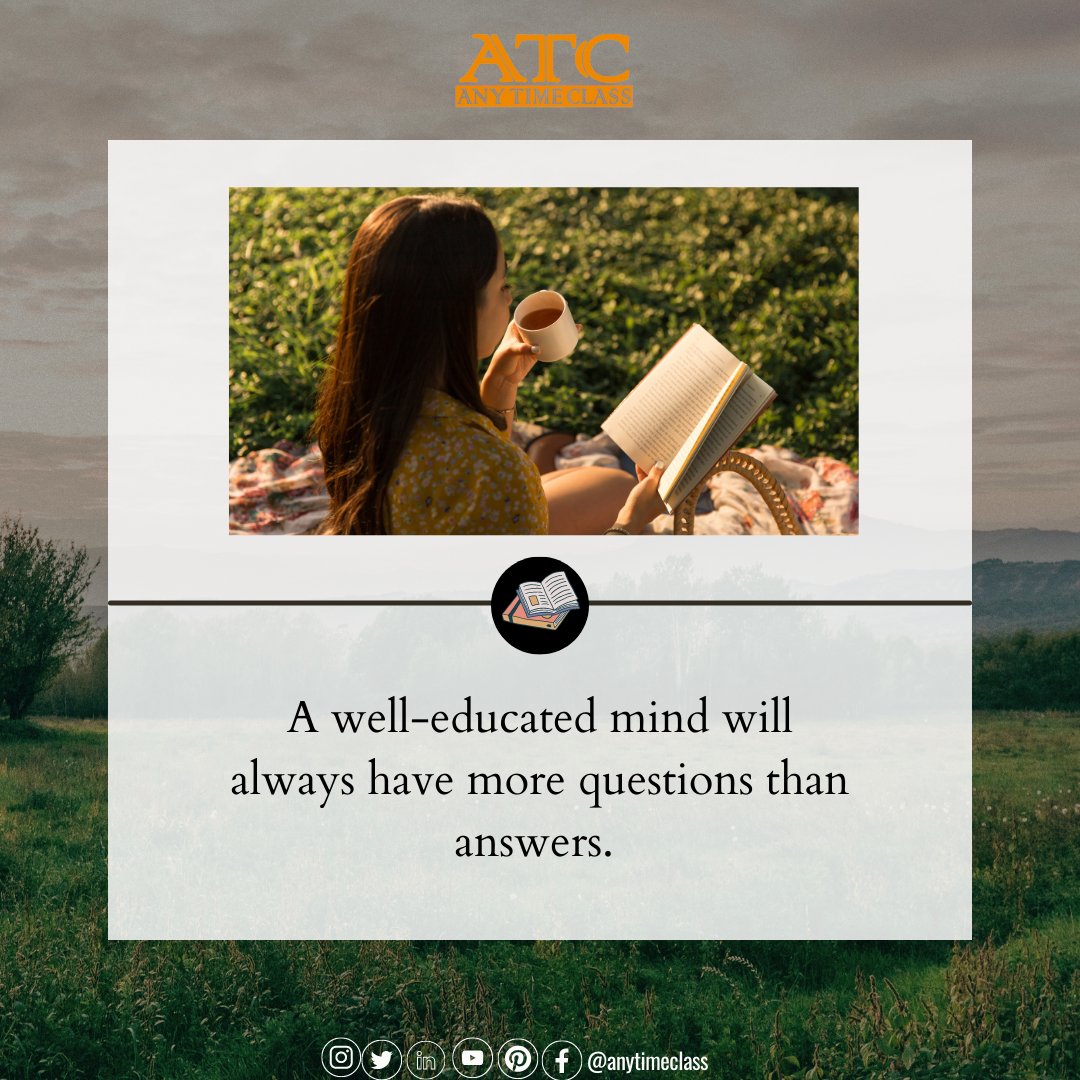 'A well-educated mind will always have more questions than answers.' 👍

#education #educator #educational #educate #educationiskey #educationmatters #educationconsultant #studies #study #tuitionclasses #tuitionservices #tuitionindelhi #tuitionservices #coaching #coachinglife