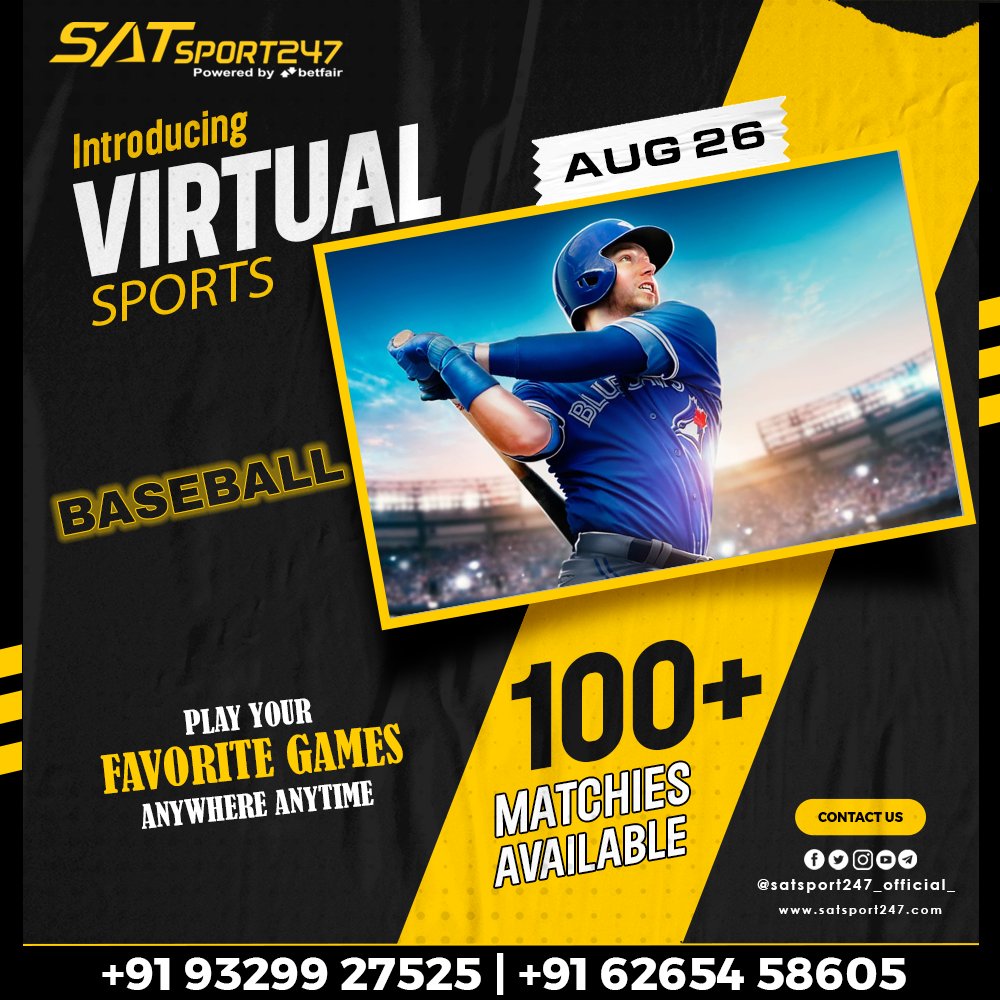 satsport_247's tweet image. 🙌𝐖𝐄𝐋𝐂𝐎𝐌𝐄 𝐓𝐎 𝐒𝐀𝐓𝐒𝐏𝐎𝐑𝐓𝟐𝟒𝟕🙌

#VIRTUALBaseball 

Easy to play Virtual Sports
🔥Anywhere anytime🔥

satsport247.com/0/RUc1R2gwbjJ6…

#Satsport247
⭕Self Deposit &amp;amp; Withdrawal
⭕Minimum Id: 500 &amp;amp; Bet:200
⭕Contact for Support: +919313028865
#Virtual #BaseBall