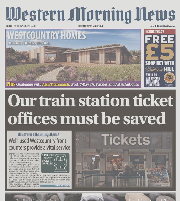 Today the Western Morning News calls for proposals to close well-used train station ticket offices in the Westcountry to be scrapped. #Devon #Cornwall