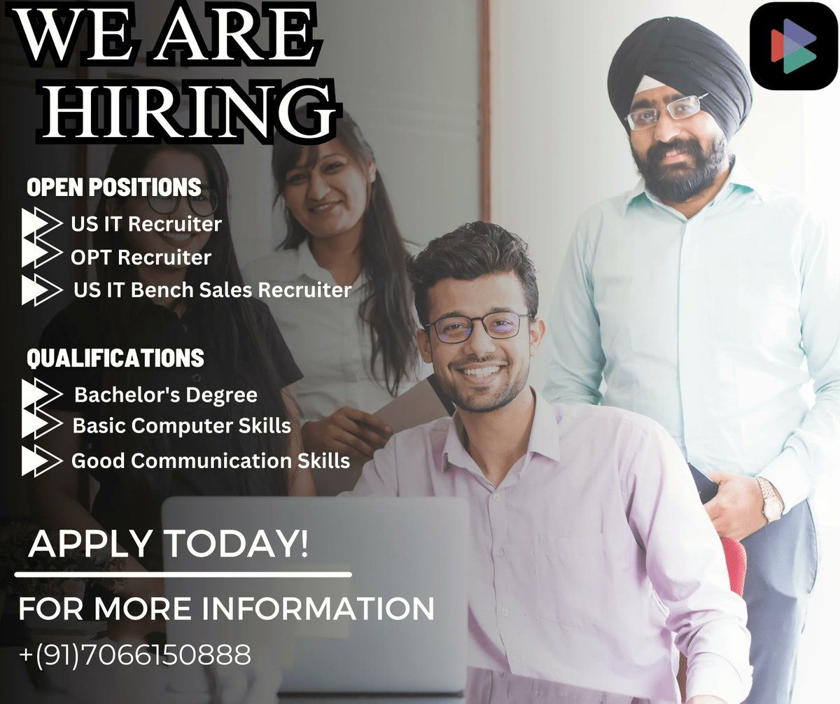 Trillionapps's tweet photo. we re hiring!
job openings⭕:
1)us it recruiter 🧑‍💻
2)us it bench sales recruiter ✒️
3)opt recruiter 📚
how to apply:
📞contact us:7066150888
join Trillion Apps Technology today!
#wearehiring #joinourteam #trillionappstechnology
#nizamabad #telangana https://t.co/maTwFHLfOQ