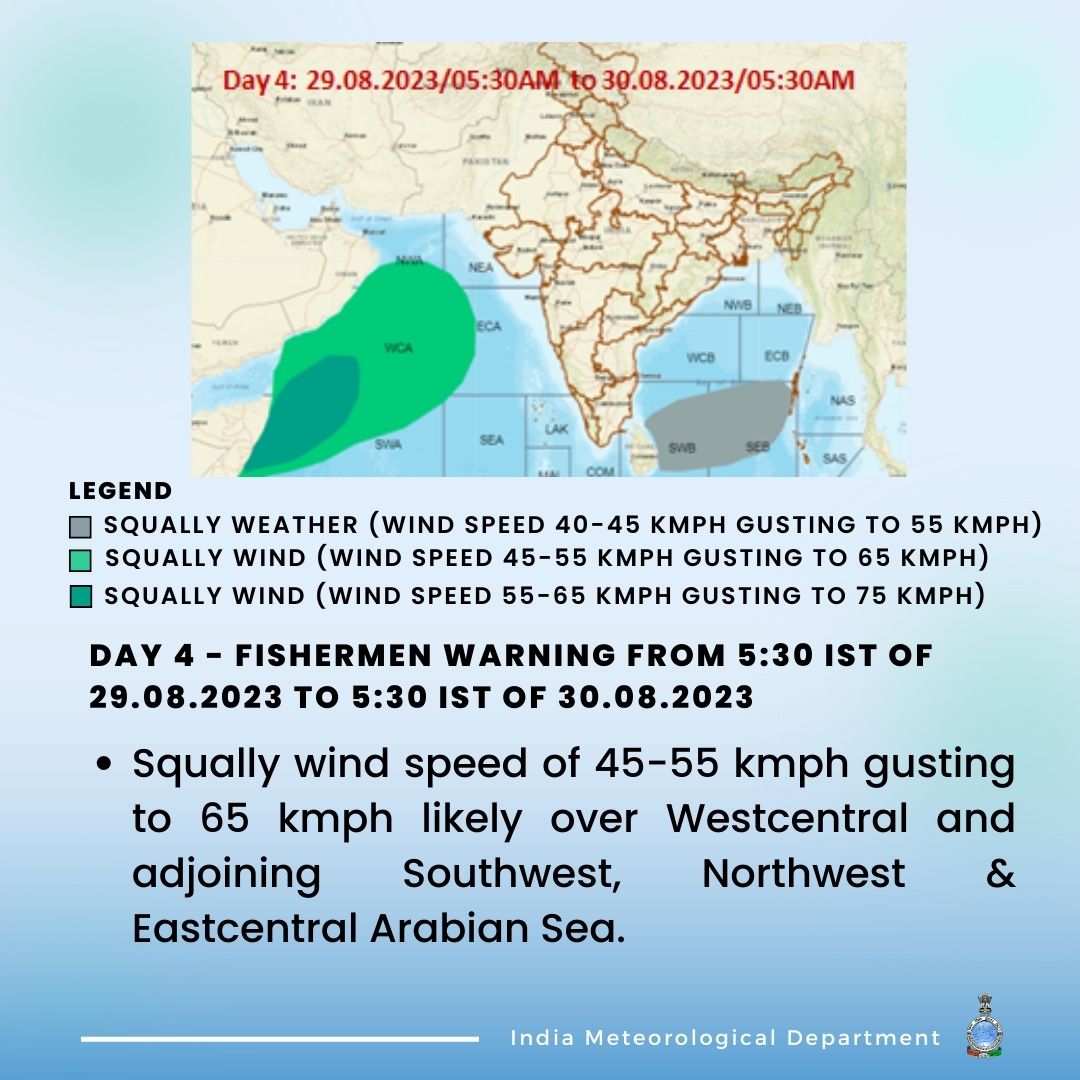 Indiametdept's tweet photo. #WeatherAlert #SquallyWinds #ArabianSea #SafetyFirst
@moesgoi @DDNewslive @ndmaindia @airnewsalerts https://t.co/QCLYs15EzJ