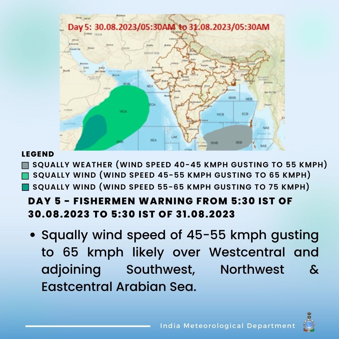 Indiametdept's tweet photo. #WeatherAlert #SquallyWinds #ArabianSea #SafetyFirst
@moesgoi @DDNewslive @ndmaindia @airnewsalerts https://t.co/QCLYs15EzJ
