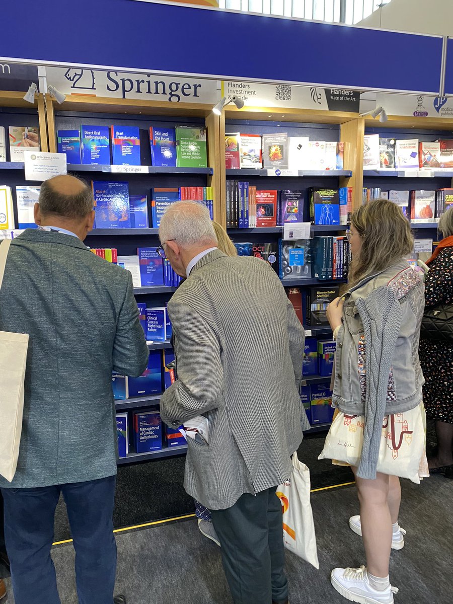 Super busy at the start of day 2 of the #ESCCongress with our bookselling partner @WisepressBooks at booth A360
