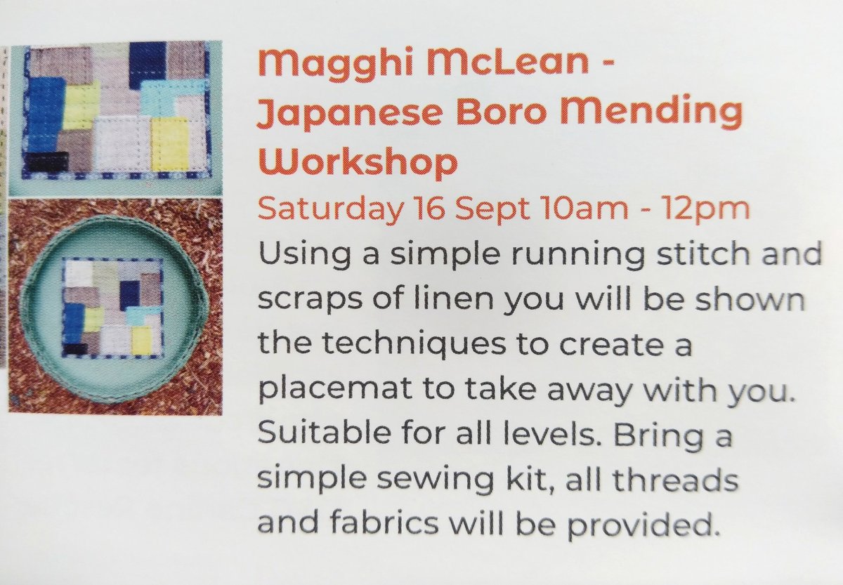 Do you fancy a morning of slow stitching with like minded people? Why not come along to my workshop in Whithorn, Galloway. To book a place simply go to madfestscotland.com 
#MadFestScotland #makedoandmend #recycling #textiles #slowstitch #galloway