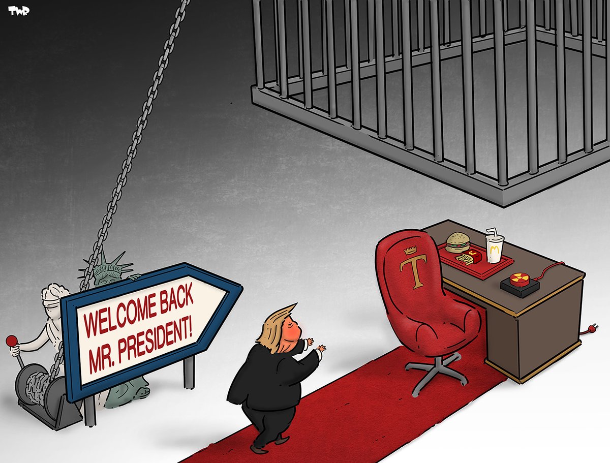 How to catch a Trump. Cartoon for @trouw: trouw.nl/opinie/spotpre…

#Trump #justice #Trumpindicted #USA