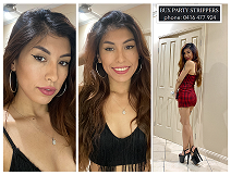 Exotic Argentinian Female Dancer prepping for tonight home and hotel stripper show and waitressing shifts at Brisbane Bucks Parties and Sunshine Coast too. buxpartystrippers.com.au 0416477924