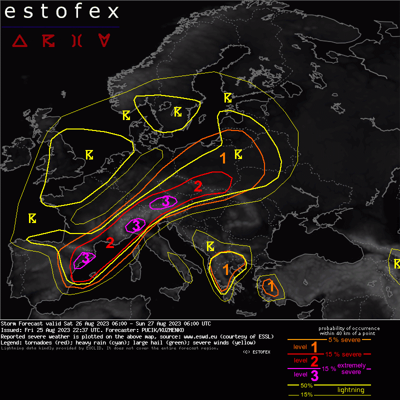 alexsnclmnt's tweet photo. El European Storm Forecast Experiment (@Estofex) ha emès un avís de nivell màxim per Catalunya per la possibilitat de pedra grossa, ventades, pluja intensa i tornados fins demà al matí. És una situació realment excepcional i perillosa. https://t.co/bDQRylfllf