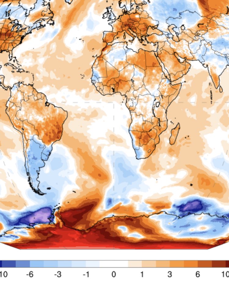 Earth daily 2-m Surface Temperature is now 16,99°C this is soo crazy and the silence in media even more I can not handle this anymore! We all feel it something profound has changed. Also look at this massive Anomaly in the Antarctic it is just crazy. Soon we all will be silenced.