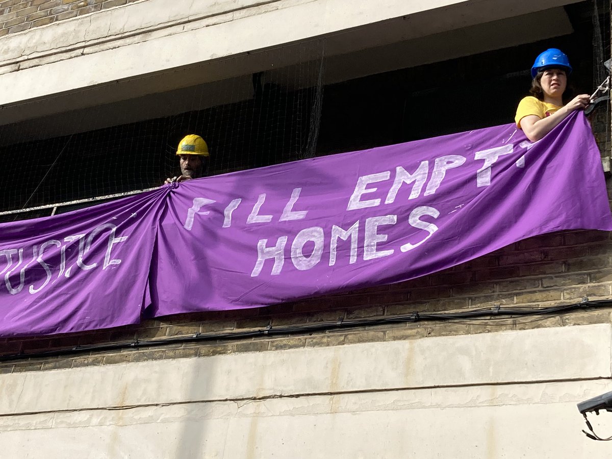 Housing campaigners occupying the site of 28 empty homes on the Pentonville prison site right now - its time to tackle the housing crisis! Ministry of Justice should hand the flats over to Islington council to house families in desperate need.