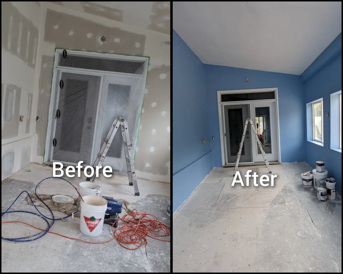 InOrOutPainting's tweet photo. Renovations can be a hassle, we make the final touch an easy process, from color selection to paint grades we are with you 100% of the way, we provide free color consultations as well as free estimates, #interiorpainting #interiors #interiordesign #renovation #RealEstate #ygk https://t.co/5xRre1NyJB