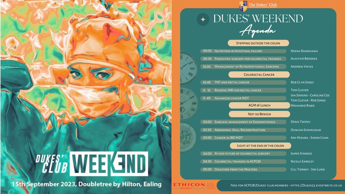 Dukes' Weekend lectures on Saturday 16/9. 👉🏼 Registration: bit.ly/dukes23. Only 4 tickets remain for courses with accommodation. As always, It is a free event including accommodation and the deposit is refunded on attendance @ACPGBI @EYCN_ACP @ASiTofficial @GASOC_2015