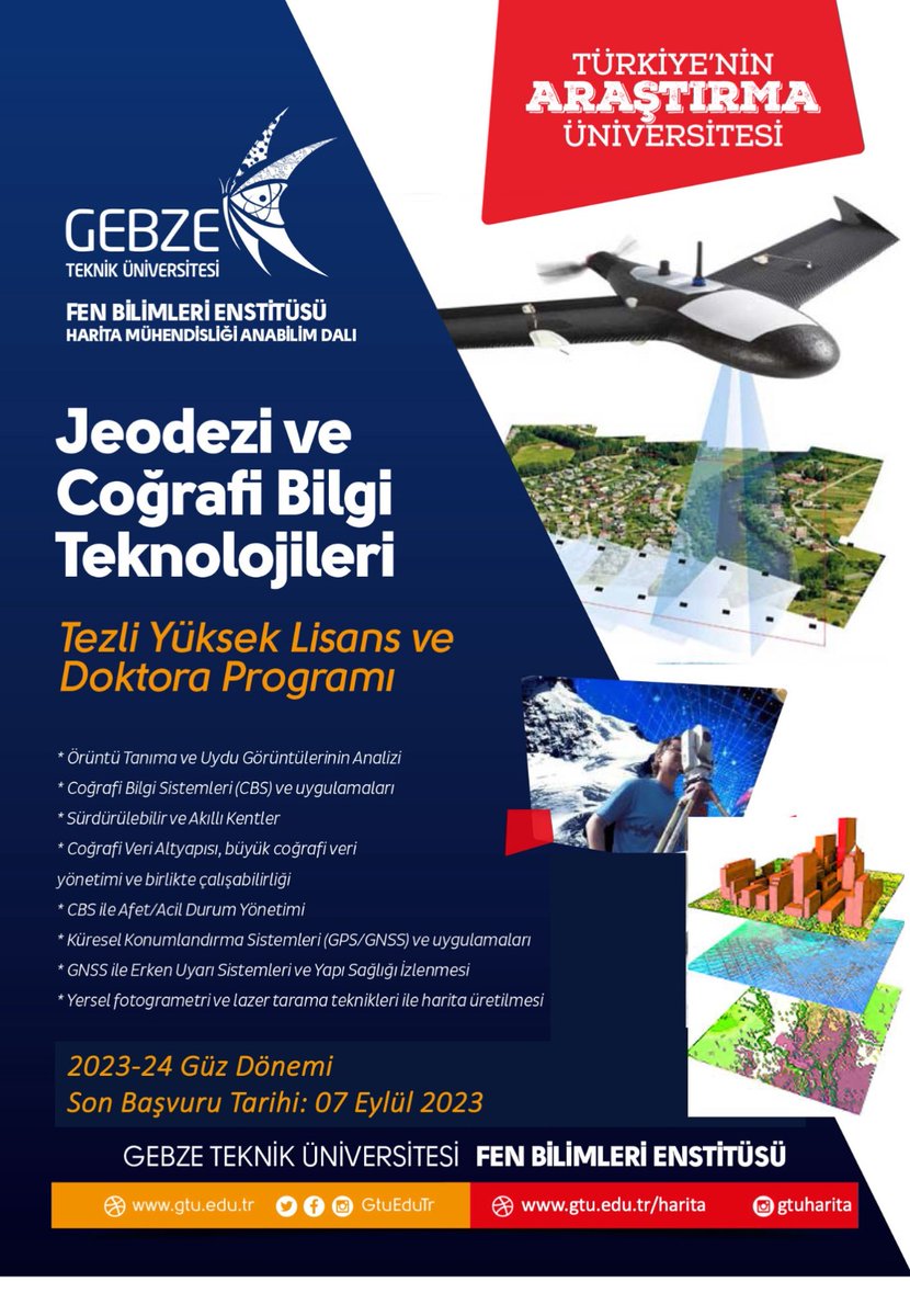 2023-2024 Güz Dönemi JEODEZİ ve COĞRAFİ BİLGİ TEKNOLOJİLERİ Tezli Yüksek Lisans Programı ikinci başvuruları devam ediyor.

Başvuru için: gtu.edu.tr/kategori/4192/…