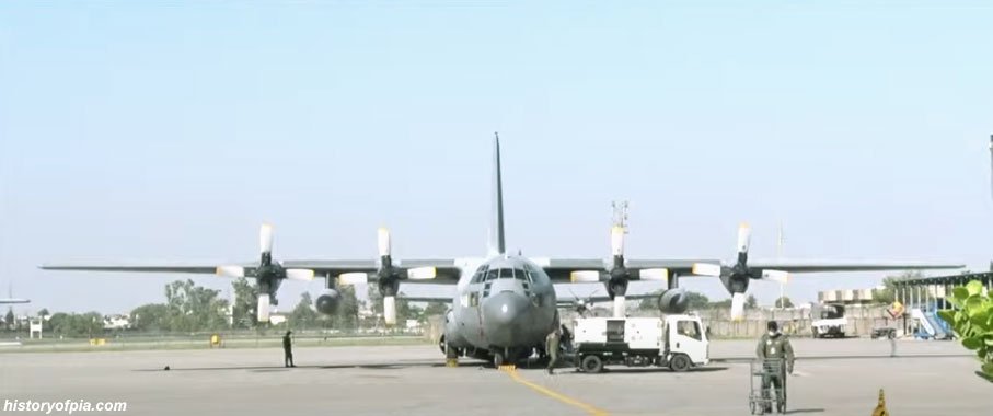 A stray bullet hit a Lockheed C-130 Hercules transport aircraft of Pakistan Air Force (PAF) parked at PAF Base Nur Khan, Chaklala, Rawalpindi. Police investigation launched. https://t.co/oYnb7M3Jci File photo:
