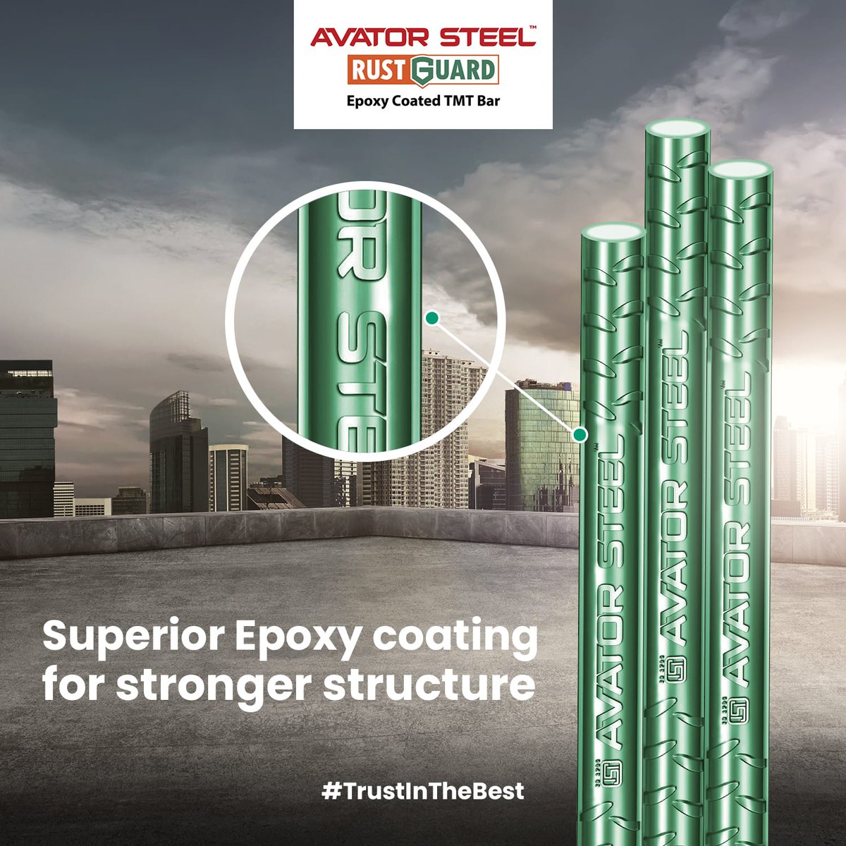 AvatorSteel's tweet photo. Made with advanced German technology, #AvatorSteelRustGuard comes with a special epoxy coating thus, protecting your infrastructure.
.
.
.
#AvatorSteel #MrAntiRustMan #TMTBars #construction #AvatorTMTBar https://t.co/hNkHdCXiWR