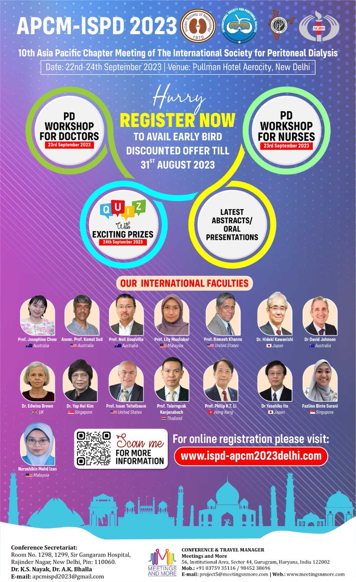 Inviting you to the upcoming international conference APCM ISPD 2023. Early bird offer till 31st August 2023.

Register here for event:  ispd-apcm2023delhi.com/registration.p…   

#apcmispd2023 #conference #kidney #nephrology #peritonealdialysis #registration