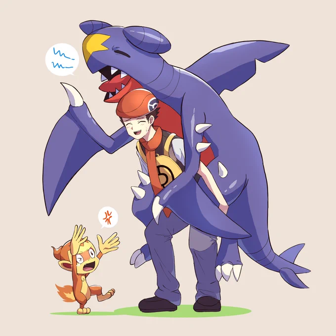 おっとりなガブとせっかちなヒコザル#ポケモン#Pokémon 