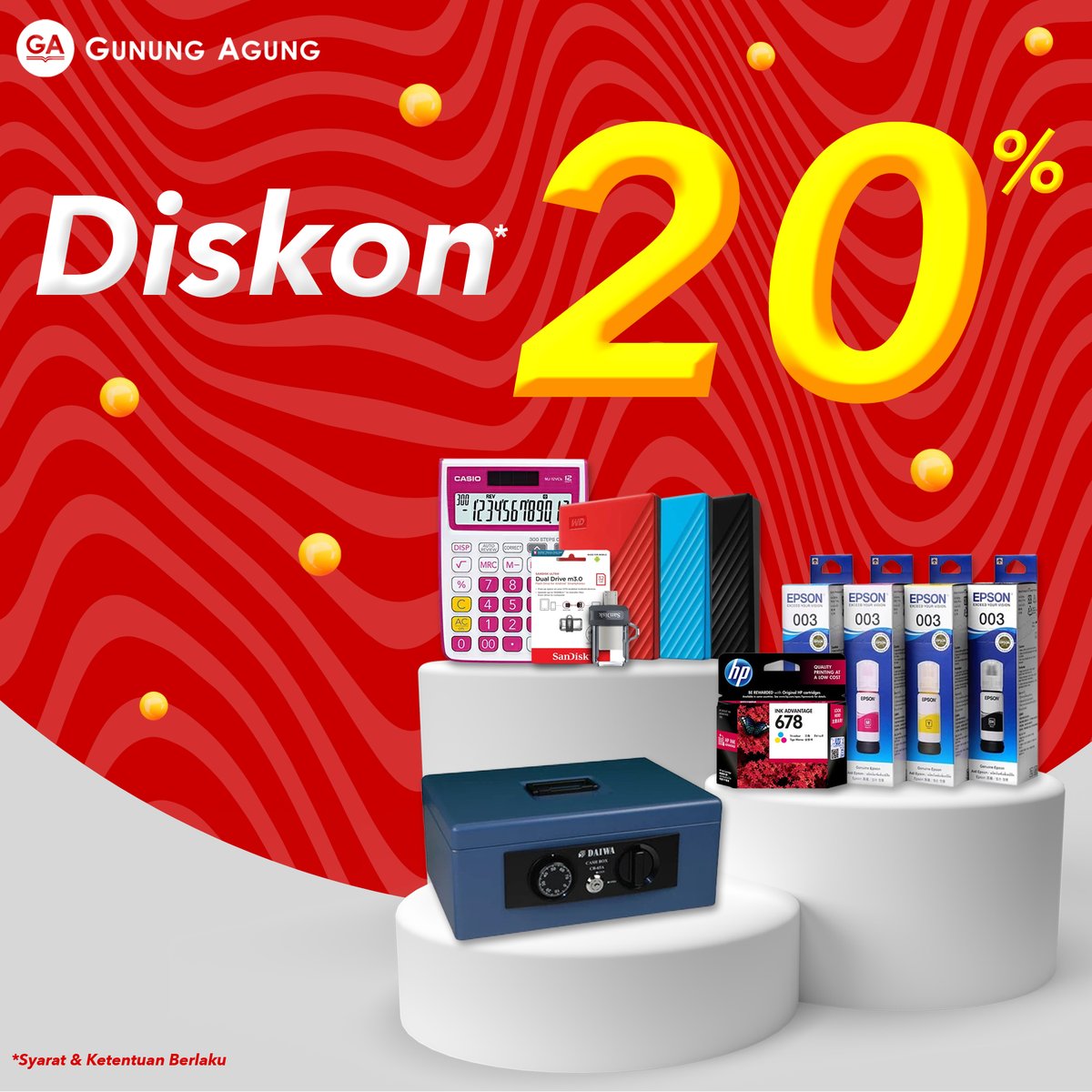 Selain promo #PAY1GET3, kamu juga bisa dapetin diskon sampai 20% untuk semua kategori teknologi loh bestie!😍🤖

Tunggu apa lagi? buruan ke Gunung Agung Kwitang 38!🏃‍♀️💨

*syarat dan ketentuan berlaku

#GunungAgung