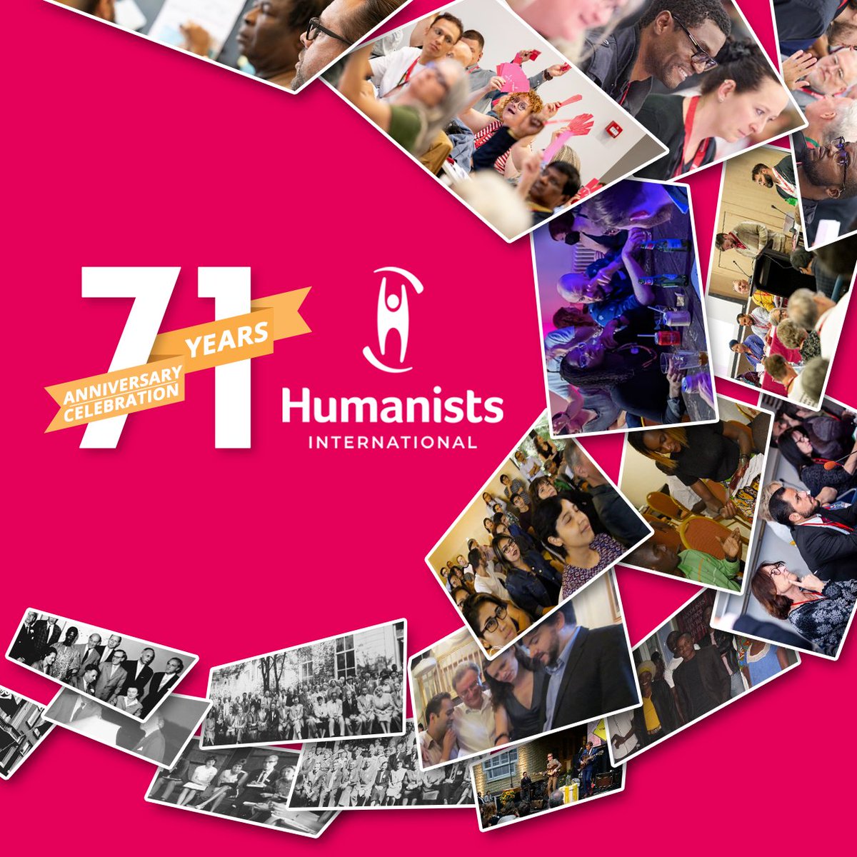 HumanistsInt's tweet image. Join us in celebrating 71 incredible years of advocating and campaigning on humanist issues, and representing the global humanist movement. Happy 71st anniversary, Humanists International! 🥳

Share with us your most memorable experience with the organization in the comments. ♥️