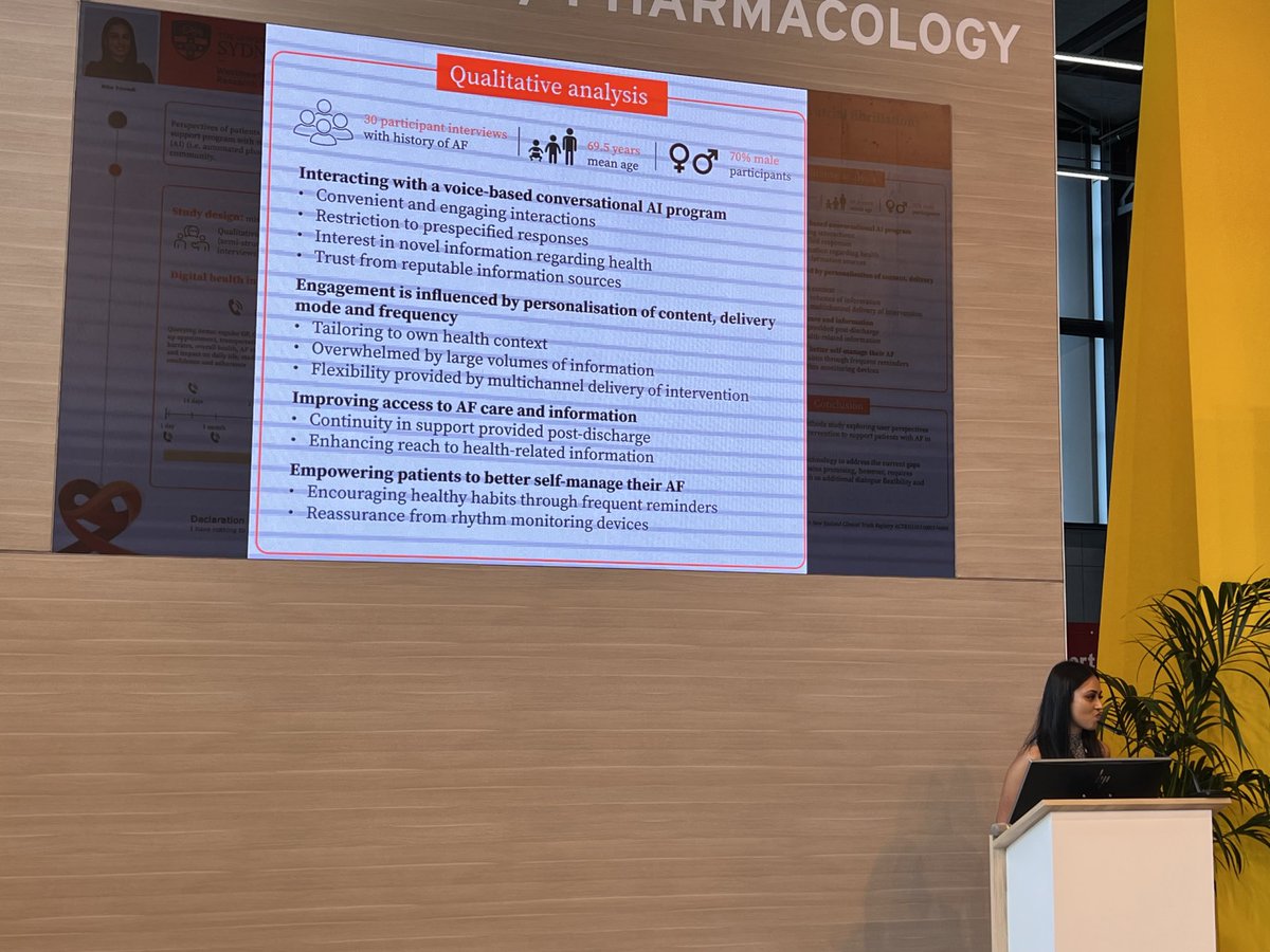 Congrats ⁦<a href="/ritutrivedi_/">Ritu Trivedi</a>⁩ Great presentation of #phd paper on Acceptance of Conversational AI driven followup of patients with AF ⁦<a href="/WARC_USYD/">Westmead Applied Research Centre #WARC_USYD</a>⁩ ⁦<a href="/Sydney_Uni/">University of Sydney</a>⁩ ⁦<a href="/WestSydHealth/">Western Sydney Health</a>⁩ ⁦<a href="/LilianaLaranjo/">Dr Liliana Laranjo on Bluesky 🦋</a>⁩
