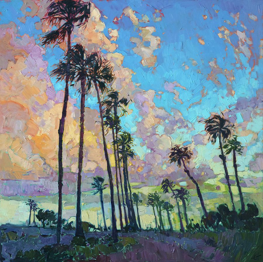 'Palm sky' by contemporary US painter Erin Hanson #WomensArt