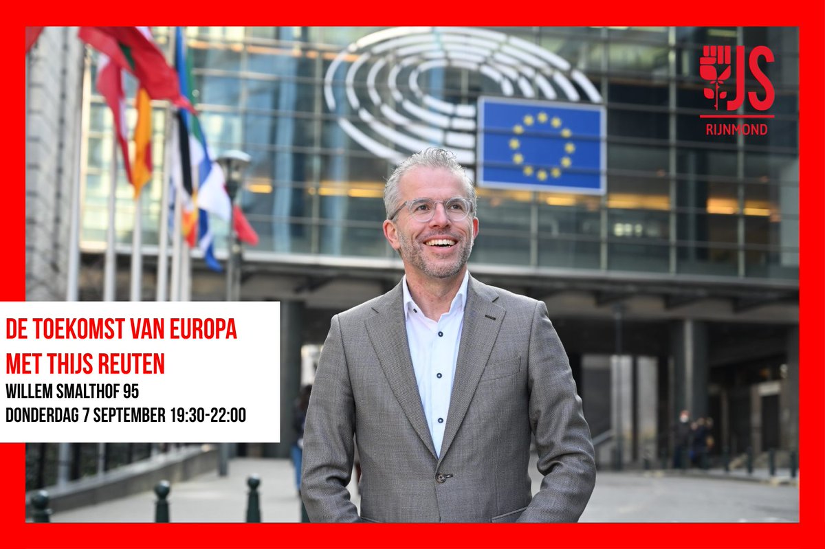 Op 7 september komt PvdA Europarlementariër Thijs Reuten bij de JS Rijnmond langs om te spreken over de Europese Unie en zijn ervaringen in het Europees Parlement. Wil je bij dit evenement aanwezig zijn? 
 Schrijf je dan snel in!  
👉forms.gle/9yHWeunT9cy9d8…