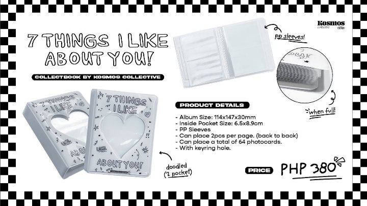 fru1tyferry's tweet photo. 🧺: ꒰ wts lfb ph only ꒱
❕rcbyt ༊*·˚ #fru1t4sale .. help rt !
➛ 7 things i like about you 1P collbook
➛ 300php (280 PAYO) (+ pf &amp; lsf)
➛ in good condition
➛ see pics for reference

#. Collection book white 7tilay pp sleeves https://t.co/vh6ySOuMFW