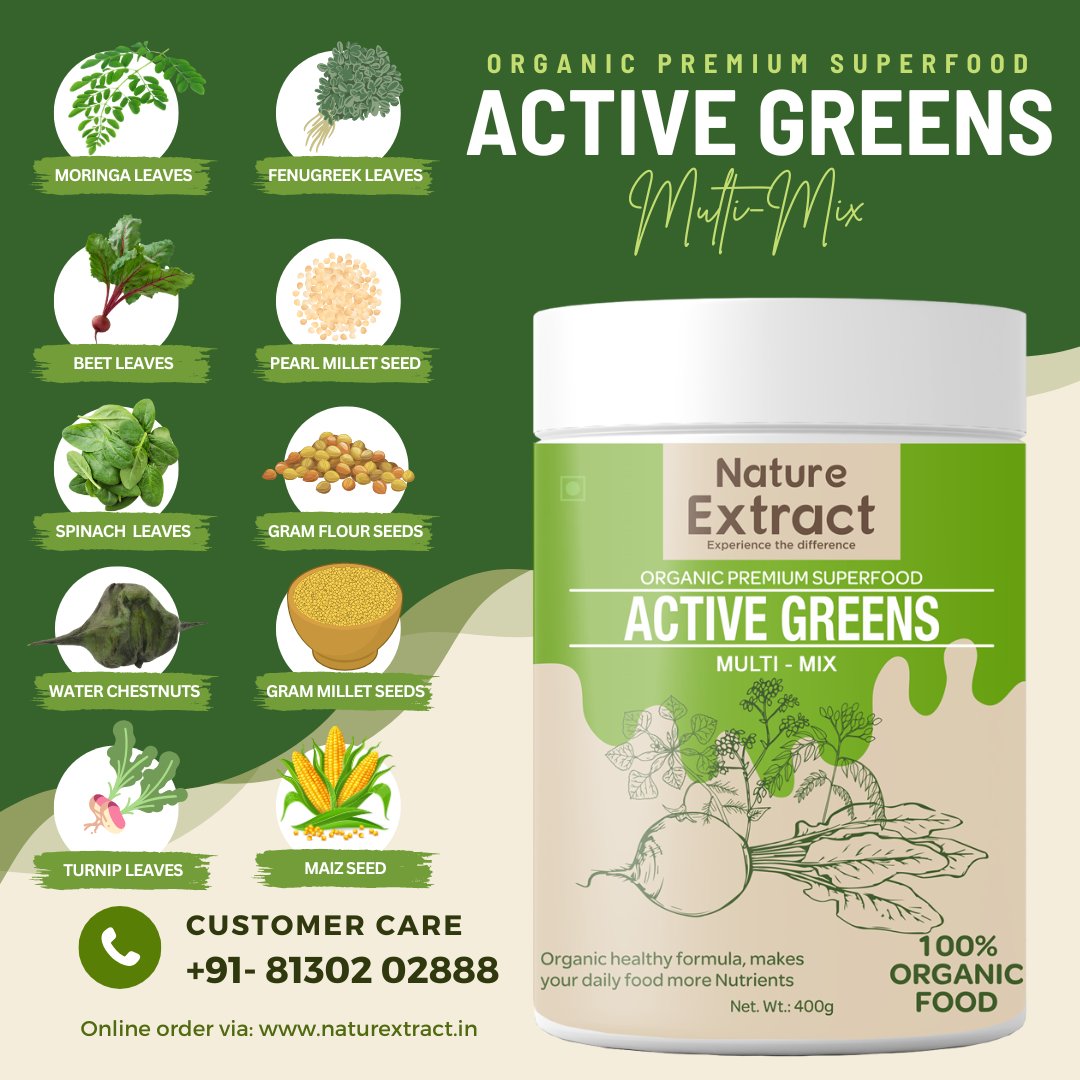 naturextract's tweet photo. Energize your #workout with #NatureExtract #ActiveGreens Multi-Mix! Packed with diverse green veggies, it's perfect for #chapati, #bread, #cakes, etc. Soy, dairy &amp; gluten-free, no artificial additives. #BoostsImmunity, energy, and overall #health. https://t.co/hMskKy4mao
