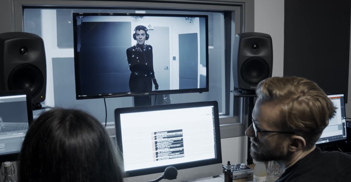 I can’t find a clip or interview where we go into details, but yes, that shot of <a href="/Devora_Wilde/">Devora Wilde</a> delivering lines as Laezel in a mocap suit wasn’t just for show. Early on we wanted to “hide the NPC” and “highlight the actor” to bring BG3 to life. 

youtu.be/maijYOOO-pE?si…