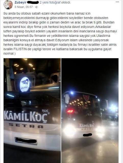 Namaza engel olmasıyla tanınan ve yeniden gündem olan Kamil Koç adlı firmanın, daha önce de birçok kez müslümanları mağdur ettiği biliniyor.