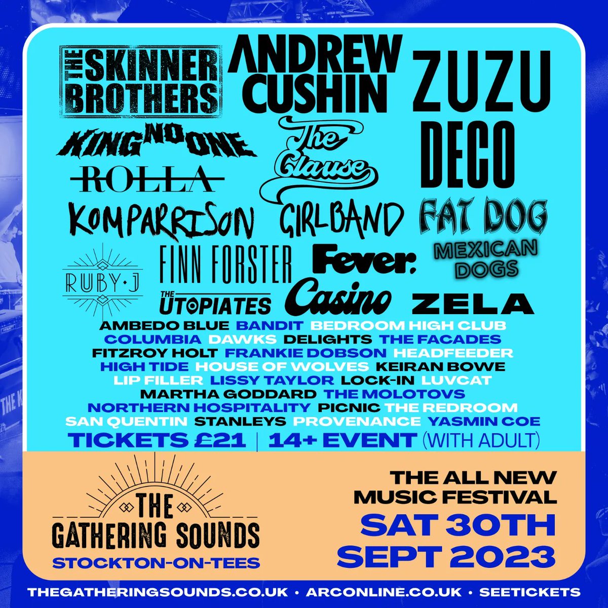 Full lineup for @thegatheringsounds 
Come see us people 👅

Sat 30th September, tickets onsale now! 

#gatheringsounds #stocktonontees #musicfestival