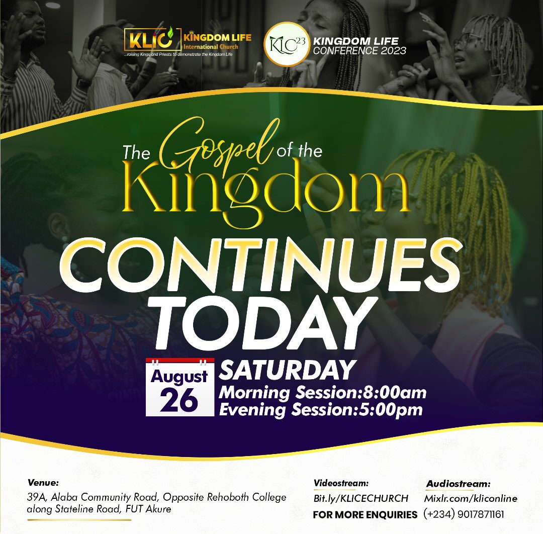 KLICUK_'s tweet photo. Day 1 was 🔥🔥🔥🔥
Don’t be told about Today’s
session, join in.
Streaming links:
Video : https://t.co/NMiZWvbKhl
Audio : https://t.co/ZXAX5wha5O
#pstsamadewuyi #kliconline #klc23 #thegospelofthekingdom https://t.co/0Y1j8EPURQ