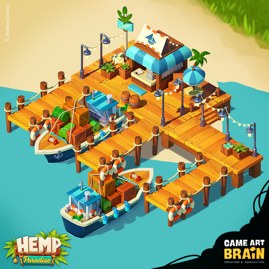 GameArtBrain's tweet photo. Access to the docks would be necessary to ship the good stuff through the world.
And these are the ones we created for "Hemp Paradise". Stay tuned for more π₯οΈ
#isometricbuilding #gameart #casualgames #isometricart #digitalart #artoftheday #bongtime #hemp #smoke #hempproducts https://t.co/ZTd9rQvmhg