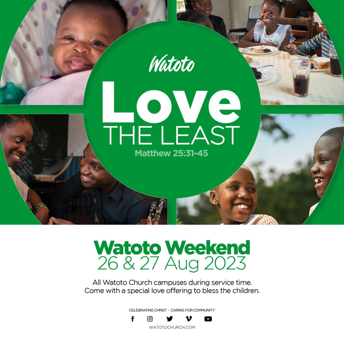 The Watoto Weekend is here! Be part of a beautiful worship experience as we celebrate God’s love in the lives of the children under our care. Invite someone and join us at any of our campuses, online or on-air. #BetterDays #WatotoWeekend #CelebratingChrist #CaringForCommunity…