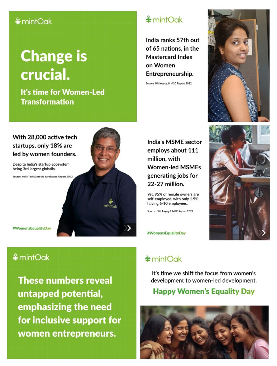 MintoakIndia's tweet photo. Let's move forward with a clear goal: to create an environment where aspiring #womenentrepreneurs have the resources, mentorship & opportunities they need to thrive. ๐ช๐ป
Happy #WomenEqualityDay to every #WomenInBusiness. ๐โจ
#Mintoak #WomenEmpowerment #WomenLeaders https://t.co/73lJe6zHUL