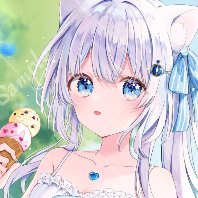 〖 お知らせ 〗  ましろ様のお誕生日用にサプライズでイラストを描かせていただきました!  夏の休日をらてちゃんと過ごすましろ様をイメージしております! (新髪型がツインテールだったので、こちらはサイドアップにしてみました)  素敵なご依頼をいただけてとっても嬉しかったです〜
