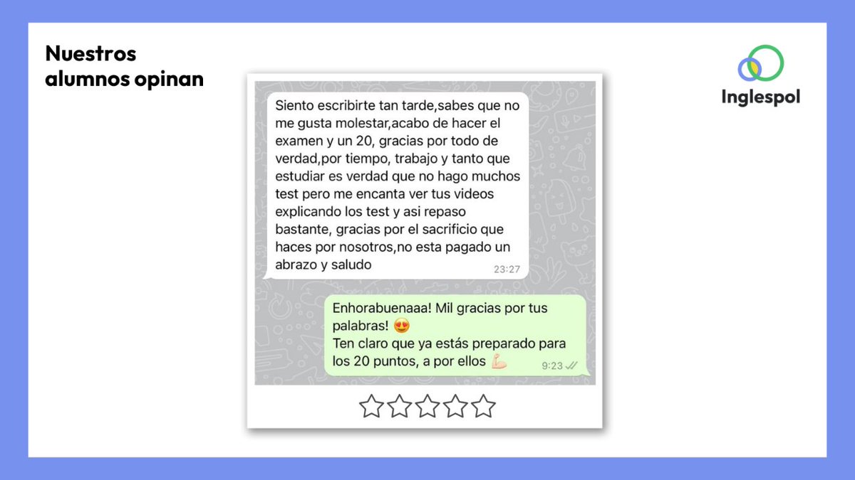 inglespol's tweet photo. 🔥 RESEÑA 🔥

Nuestros alumnos se han examinado y estamos superorgullosos de las notazas que han conseguido

Si tú también quieres conseguir tu objetivo con nuestra exclusiva metodología, ¡no dudes en contactar! 😉

📧 contacto@inglespol.es
📱 +34 650 31 69 38 https://t.co/mmEnqBtZv9